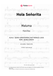Sheet music, chords GIMS (Maître Gims), Maluma - Hola Senorita
