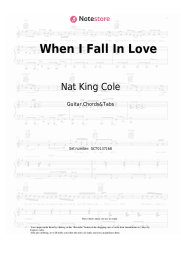 Sheet music, chords Nat King Cole - When I Fall In Love