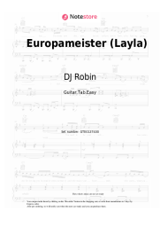 Sheet music, chords DJ Robin, Schürze - Europameister (Layla)