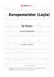 Sheet music, chords DJ Robin, Schürze - Europameister (Layla)