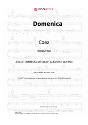 Sheet music, chords Coez - Domenica