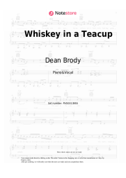 Sheet music, chords Dean Brody - Whiskey in a Teacup