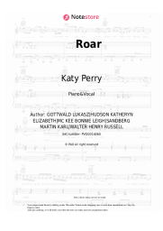 Sheet music, chords Katy Perry - Roar