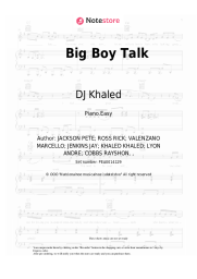 Sheet music, chords DJ Khaled, Jeezy, Rick Ross - Big Boy Talk