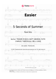 Sheet music, chords 5 Seconds of Summer - Easier