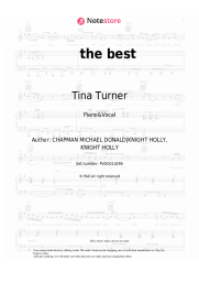 Sheet music, chords Tina Turner - The best