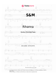 Sheet music, chords Rihanna - S&M