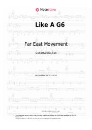 Sheet music, chords Far East Movement, The Cataracs, DEV - Like A G6