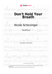 Sheet music, chords Nicole Scherzinger - Don't Hold Your Breath