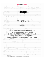 Sheet music, chords Foo Fighters - Rope