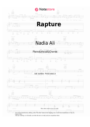 Sheet music, chords Nadia Ali - Rapture