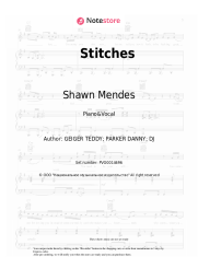 Sheet music, chords Shawn Mendes - Stitches