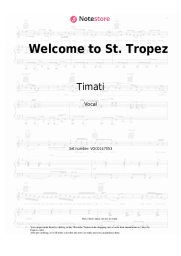 Sheet music, chords DJ Antoine, Timati, Kalenna - Welcome to St. Tropez