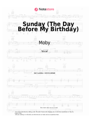 Sheet music, chords Moby - Sunday (The Day Before My Birthday)