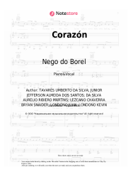 Sheet music, chords Maluma, Nego do Borel - Corazón