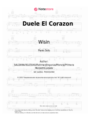 Sheet music, chords Enrique Iglesias, Wisin - Duele El Corazon