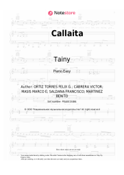 Sheet music, chords Bad Bunny, Tainy - Callaita
