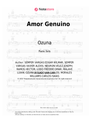 Sheet music, chords Ozuna - Amor Genuino