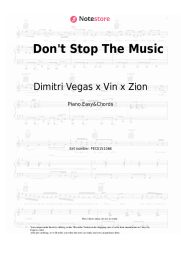 Sheet music, chords Dimitri Vegas x Vin x Zion - Don't Stop The Music