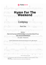 Sheet music, chords Coldplay - Hymn For The Weekend