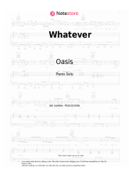 Sheet music, chords Oasis - Whatever