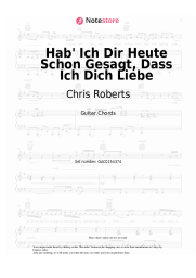 Sheet music, chords Chris Roberts - Hab' Ich Dir Heute Schon Gesagt, Dass Ich Dich Liebe