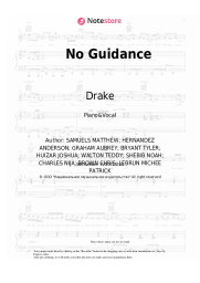 Sheet music, chords Chris Brown, Drake - No Guidance