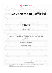 Sheet music, chords Future - Government Official