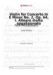 Sheet music, chords Felix Mendelssohn - Violin for Concerto In E Minor No. 2, Op. 64, I. Allegro molto appassionato