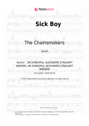 Sheet music, chords The Chainsmokers - Sick Boy
