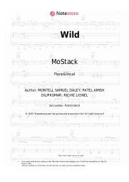 Sheet music, chords MoStack - Wild