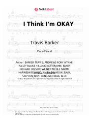 Sheet music, chords Machine Gun Kelly, Yungblud, Travis Barker - I Think I'm OKAY