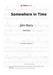 Sheet music, chords John Barry - Somewhere in Time