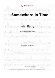 Sheet music, chords John Barry - Somewhere in Time