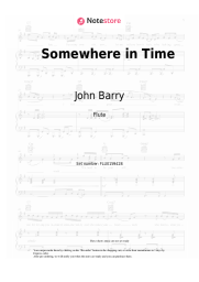 Sheet music, chords John Barry - Somewhere in Time
