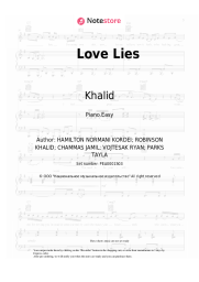 Sheet music, chords Normani, Khalid - Love Lies