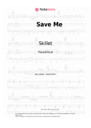 Sheet music, chords Skillet - Save Me