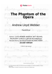 Sheet music, chords Andrew Lloyd Webber - The Phantom of the Opera