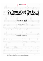 Sheet music, chords Kristen Bell - Do You Want To Build a Snowman? (Frozen)