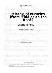 Sheet music, chords Leonard Frey, Jerry Bock, Sheldon Harnick - Miracle of Miracles (from 'Fiddler on the Roof')