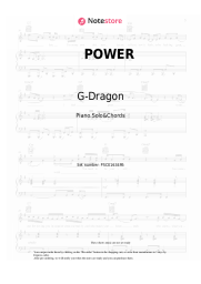 Sheet music, chords G-Dragon - POWER