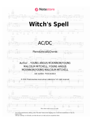 Sheet music, chords AC/DC - Witch's Spell