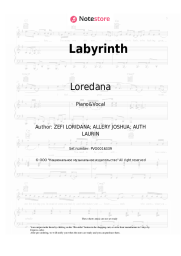 Sheet music, chords Loredana - Labyrinth