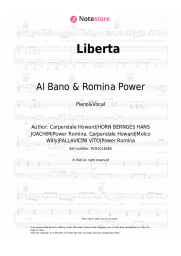 Sheet music, chords Al Bano & Romina Power - Liberta