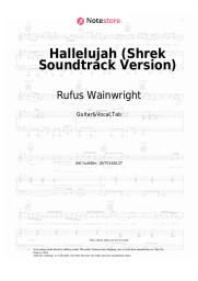 Sheet music, chords Rufus Wainwright - Hallelujah (Shrek Soundtrack Version)