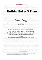 Sheet music, chords Dr. Dre, Snoop Dogg - Nuthin' But a G Thang