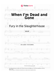 Sheet music, chords Fury in the Slaughterhouse - When I’m Dead and Gone 