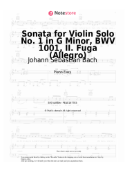 undefined Johann Sebastian Bach - Sonata for Violin Solo No. 1 in G Minor, BWV 1001, II. Fuga (Allegro)