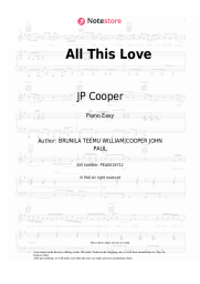 Sheet music, chords JP Cooper - All This Love