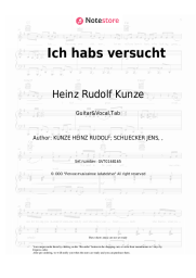 Sheet music, chords Heinz Rudolf Kunze - Ich habs versucht 